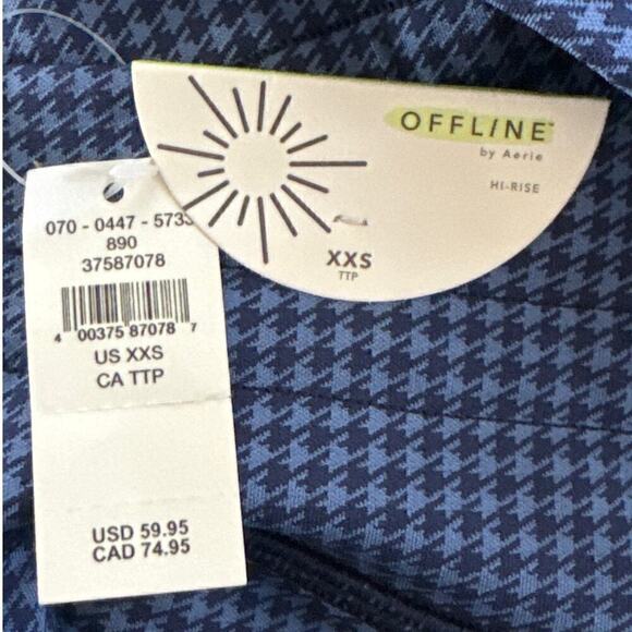 Offline‎ By Aerie Hi Rise Houndstooth Blue Legging XXS NWT - Picture 12 of 12
